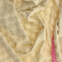 SCHAL MARLY - BEIGE / PINK AUS FROTTEE 75x180 CM  BY LOT83