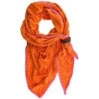 SCHAL MARLY - ORANGE / PINK AUS FROTTEE 75x180 CM  BY LOT83