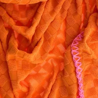 SCHAL MARLY - ORANGE / PINK AUS FROTTEE 75x180 CM  BY LOT83