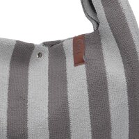 SHOPPER - LOIS 138 - GRAU GESTREIFT IN FROTTEE 35x45 CM BY LOT83