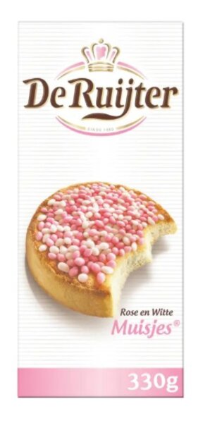 MUISJES ROZE/WIT  - MÄUSCHEN ROSA/WEISS 330 GR - BY DE RUIJTER