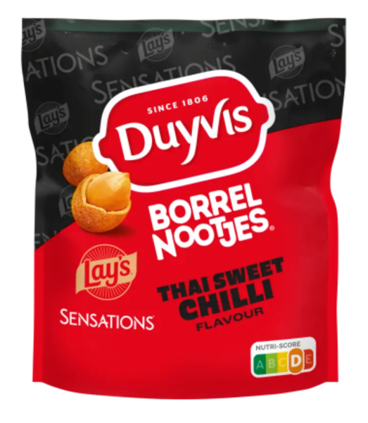 BORREL NOOTJES LAYS THAI SWEET CHILLI - CRUNCHY ERDNÜSSE - 200 G - BY DUYVIS